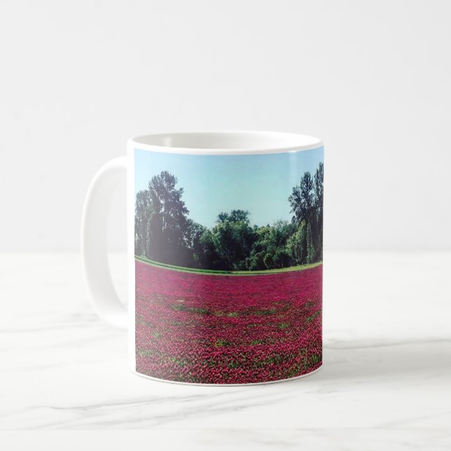 Crimson Clover Field Coffee Mug (Front Left)