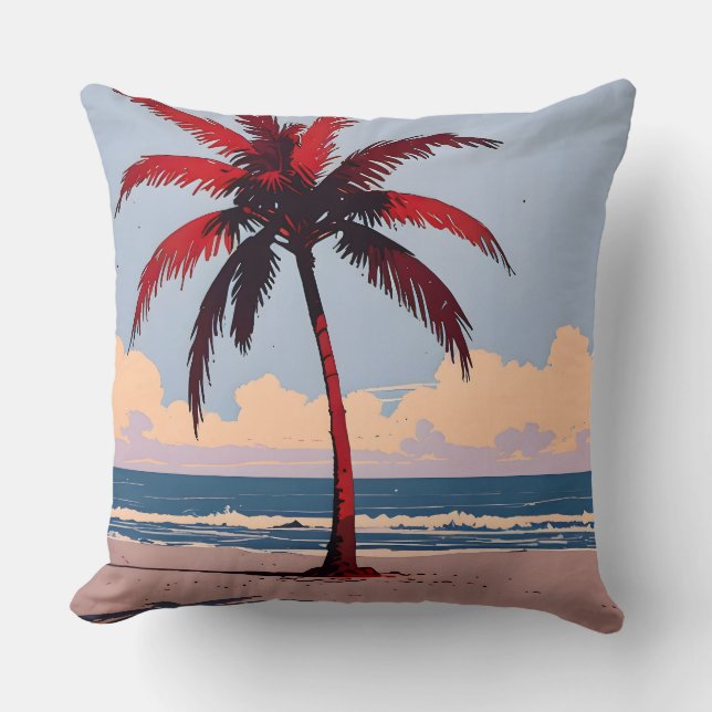 Crimson Coastline Cushion (Front)