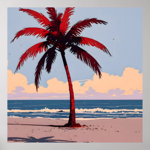 Crimson Coastline Poster