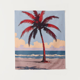 Crimson Coastline Tapestry