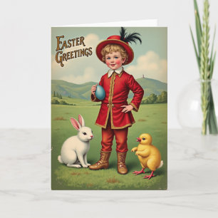 Crimson Coat Child Easter Card
