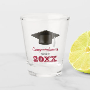Crimson Congratulations College Graduate Shot Glass