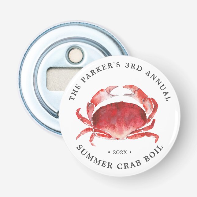 Crimson Crab | Crab Boil Event Bottle Opener (Front)