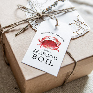 Crimson Crab Crab Boil Event Gift Tags