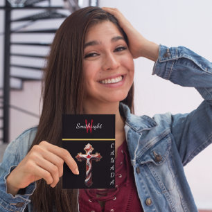 Crimson Cross: A Symbol of Hope and Faith Postcard