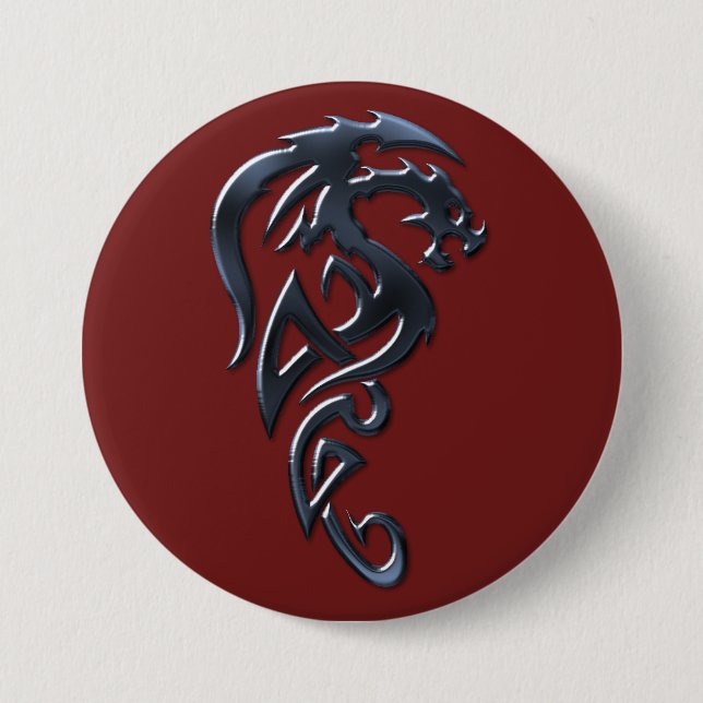 Crimson Dragon Rampant Button (Front)