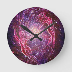 Crimson dream round clock