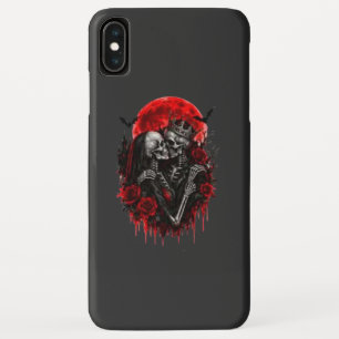 Crimson Embrace: Skeleton Lovers iPhone XS Max Case