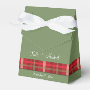 Crimson & Evergreen Christmas Wedding Favour Box