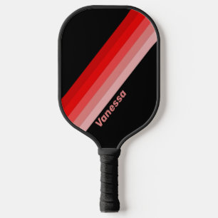 Crimson Fade Striped with Name Pickleball Paddle