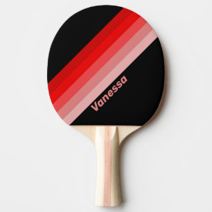 Crimson Fade Striped with Name Ping Pong Paddle
