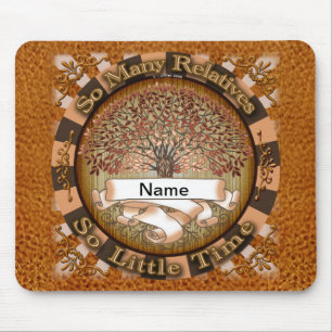 Crimson Family Tree Surname Mouse Pad