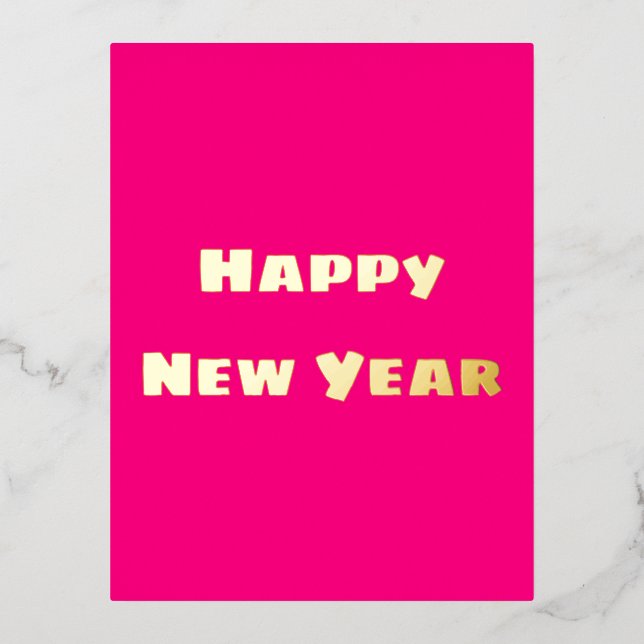 Crimson Festive  Happy New Year Postcard (Front)