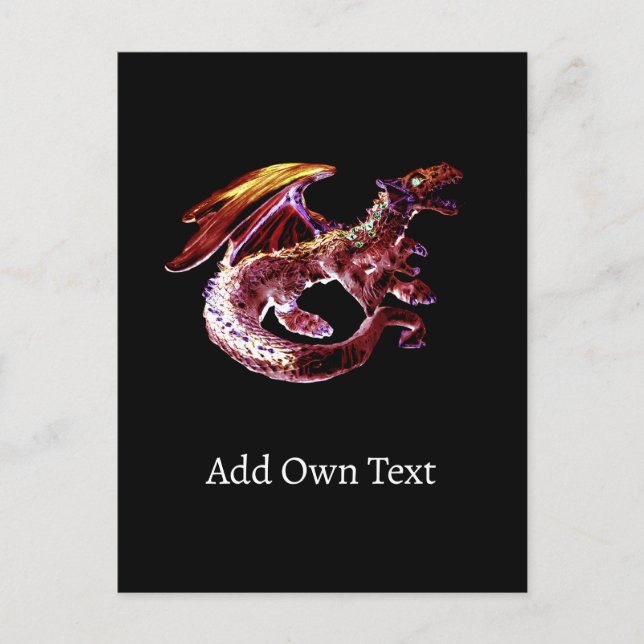 Crimson Flame Dragon Wyvern Inferno Power Creature Postcard (Front)