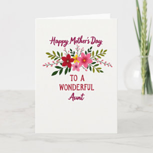 Crimson Floral Aunts Day Card
