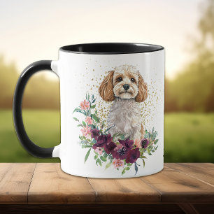 Crimson Floral Bouquet Cockapoo Dog Mug