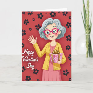 Crimson Floral Valentines Card