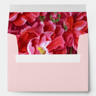 Crimson Floral Watercolor Envelope