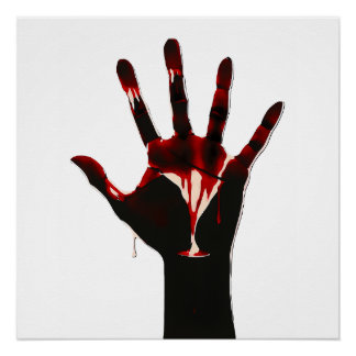 Crimson Flow – Graphic Hand Expression Poster