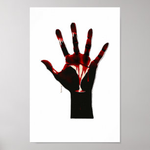 Crimson Flow – Graphic Hand Expression Poster
