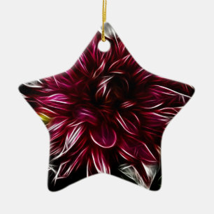 Crimson Flower Ceramic Tree Decoration