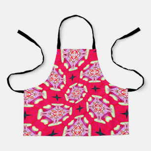 Crimson Flower Patterns Apron
