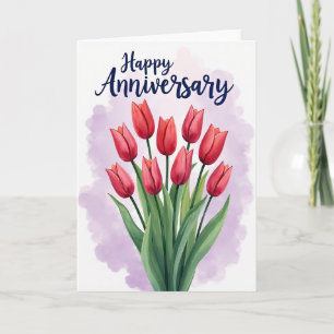 Crimson Flowers Message Card
