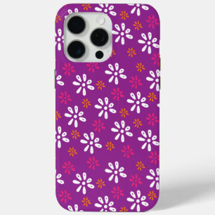 Crimson Flowers Pattern iPhone 15 Pro Max Case