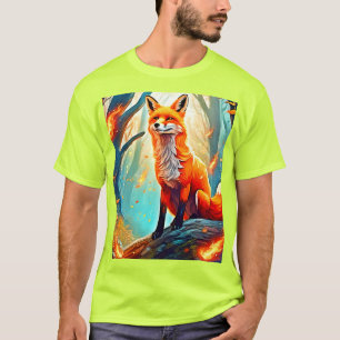 Crimson Fox Scene Design T-Shirt