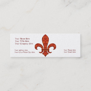 Crimson Garden Fleur de lis Mini Business Card