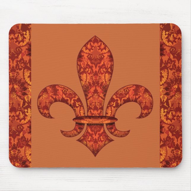 Crimson Garden Fleur de lis Mouse Pad (Front)