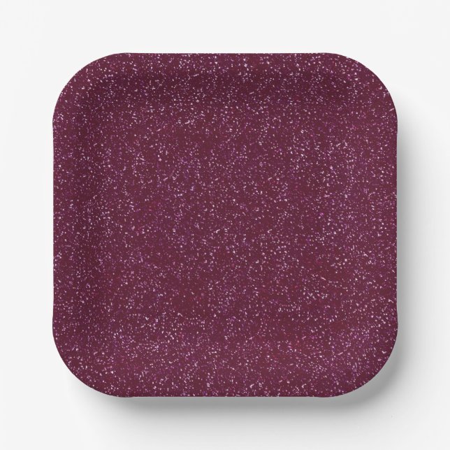 Crimson glitter paper plate (Front)