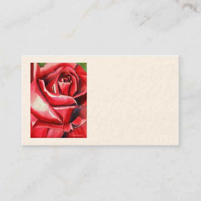 Crimson Glory Rose business cards by Sacha Grossel (Front)
