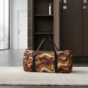 Crimson & Gold Abstract Opulent Pattern Weekender Duffle Bag