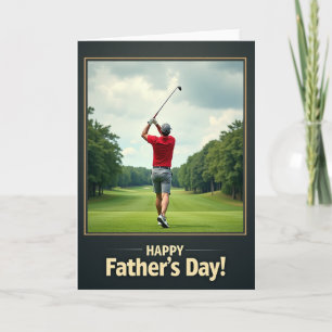 Crimson Golf Swing Fathers Card
