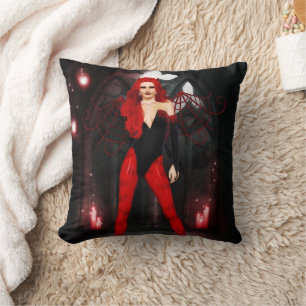 Crimson Gothic Fairy Cushion