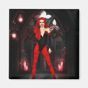 Crimson Gothic Fairy Magnet