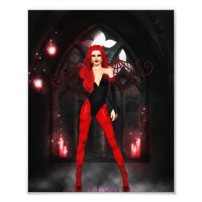 Crimson Gothic Fairy Photo Print (Front)