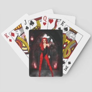 Crimson Gothic Fairy Playing Cards