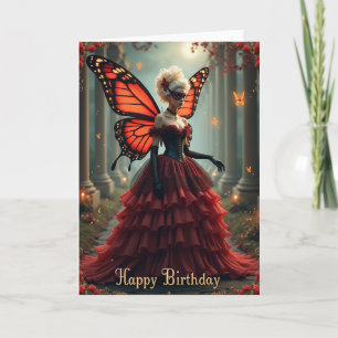 Crimson Gown Birthday Card