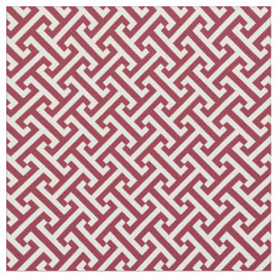 Crimson Greek Key Pattern Fabric