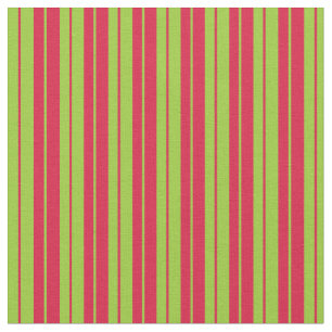 Crimson & Green Lines Fabric