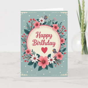 Crimson Heart Birthday Card