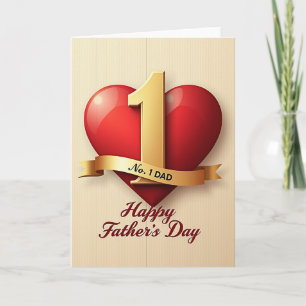 Crimson Heart Fathers Day Card