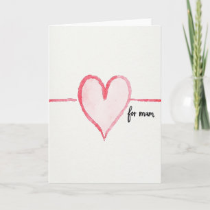 Crimson Heart For Mum Card