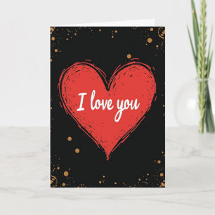 Crimson Heart Love You Art Card