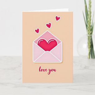 Crimson Heart Love You Card