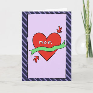 Crimson Heart Mom Card