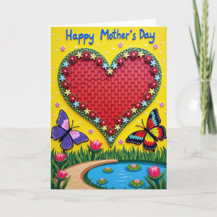Crimson Heart Mothers Day Art Card
