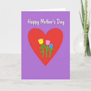 Crimson Heart Mothers Day Floral Card